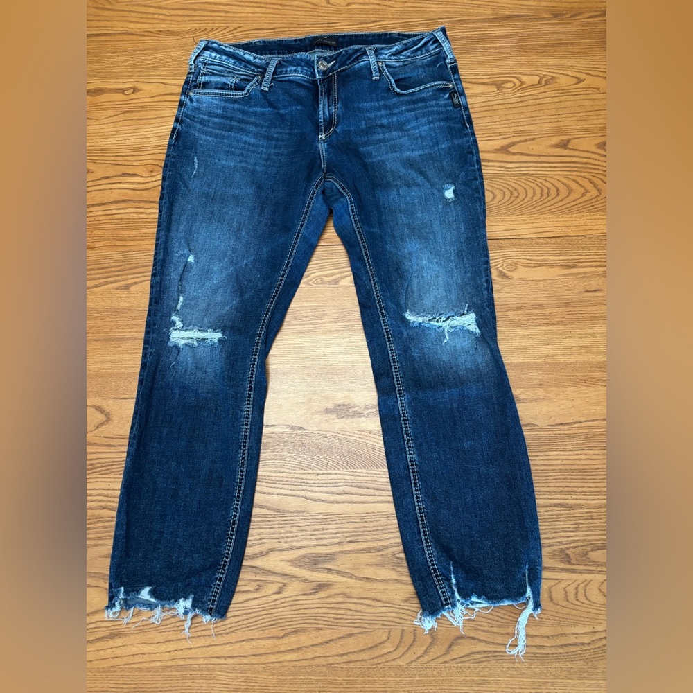 Silver Jeans Dark Blue Boyfriend Jeans